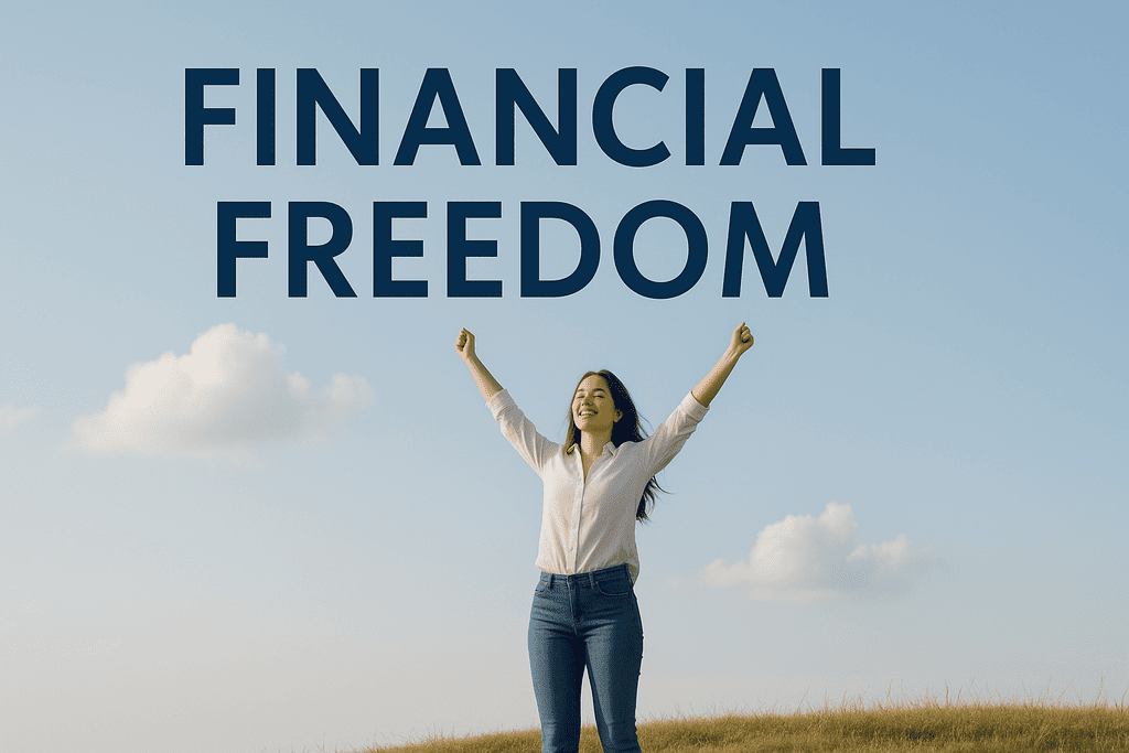 Financial Freedom - Happy woman celebrating